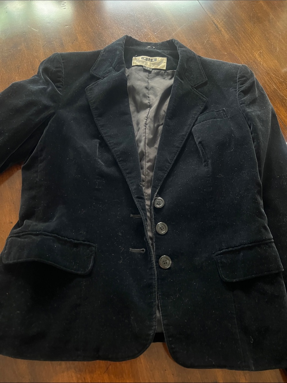 Vintage Classic Black Velvet Blazer Jacket - size 11
